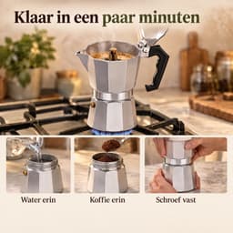 Cheqo® Percolator - Espresso Maker - Moka Pot - Italiaanse Koffiepot - Mokapot - Koffiezetapparaat - Koffiemaker - Perculator - Espressomaker voor op Gas - Stovetop Koffiezetter - Handmatige Koffiepot voor Espresso - Camping en Buiten — thumbnail 5