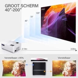 Beamer Wifi Projector - 7500 Lumen Full HD 1080p - 110 Watt Vermogen - LCD - Draagbaar - Voor Thuisbioscoop — thumbnail 5
