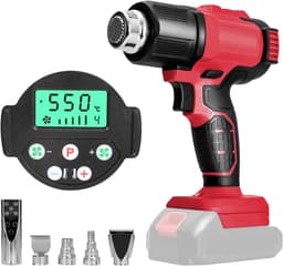 Wireless Heat Gun for Milwaukee 18V Li-Ion Battery with 5 Nozzles, 400W 500°C Heat Gun for Crafts, Heat Shrink Hose - ShopVlot — thumbnail 1