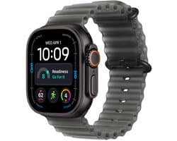 Apple Watch Ultra 4 - 49 mm - Zwart titanium - Licht Ocean bandje