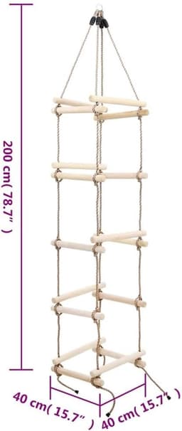 200 cm, van grenenhout, klimladder voor tuin — thumbnail 2