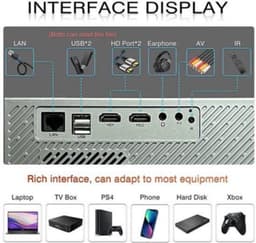 Everycom - RD829 - Beamer - Projector Beamer - Mini Meamer - 1920x1080dpi - Automatische focus - 5G - met WiFi - 12000lumens — thumbnail 1