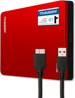 Externe Harde Schijf - Draagbare Opslag - Snelle Data Overdracht - Plug en Play - 1TB Capaciteit - Rood — thumbnail 1