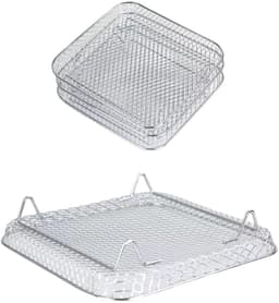 3 stuks Air Fryer-rek, stapelbaar roestvrij staal, grillrooster, luchtfriteuse-frame, vierkant, accessoires voor luchtfriteuse, potten, snelkookpannen, Foodi, 8 l — thumbnail 1