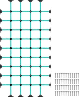 Klimnet voor kinderen met installatiebasis voor houten frames van 91,4 x 182,9 cm, 1000 lbs capaciteit, ladder, klimnet, ladder voor speelplaatsen, boomhutten, schommelsets en obstakelbanen — thumbnail 1