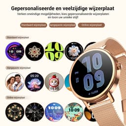 Blackview Smartwatch Dames - X30 - Stappenteller Horloge Dames - Full Touchscreen - AMOLED - Horloge met Bluetooth Belfunctie - 1,26 inch Sporthorloge - Hartslagmeter -Stappenteller - Bloeddrukmeter - Geschikt voor iOS/Android - Rosé Goud — thumbnail 2