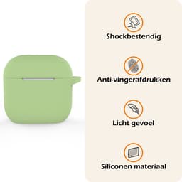 Hoesje - Geschikt voor Apple AirPods 5 - met Clip - Siliconen Hoes - Silicone Case Cover - Groen — thumbnail 3
