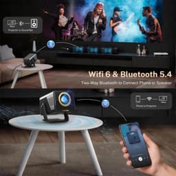 Beamer 1500 ANSI Lumen - Android 14 Smart Tv - 1080p Full HD Resolutie - LCD - Draagbaar - Voor Gaming En Thuisbioscoop — thumbnail 3