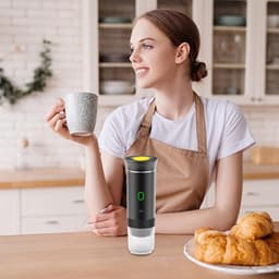Draagbaar Koffiezetapparaat - Mini Koffiemachine - Capsule Koffiezetter - 15 Bar - 60 Sec Extractie - Warm & Koud Zetten - USB-C Oplaadbaar - Kleine Espressomachine - Voor Thuis & Kantoor & Kamperen & Reis — thumbnail 2