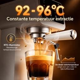 Nyoz espressomachine - Koffiezetapparaat - Koffiemachines - 20 bar - 1350W - 1,5L - Touchscreen - Automatische melkopschuimer — thumbnail 5