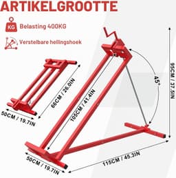 Hefapparaat Grasmaaier 45° - Verstelbare Krikheftafel 400 kg - Ideaal voor Gazontractor - Vemera — thumbnail 5