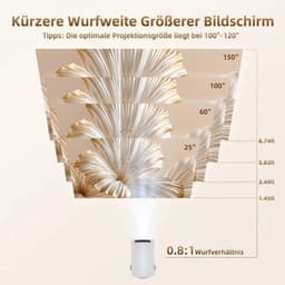 Beamer 1280 X 720 LED Draagbaar - WiFi 6 Bluetooth Android 11 - 4K Ondersteuning 5W Luidspreker - Voor Thuisbioscoop Gaming Zakelijk — thumbnail 4