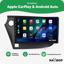 Navibop Autoradio geschikt voor Honda Insight - Draadloos Apple CarPlay & Android Auto - 9 inch touchscreen - Android 15 - 2GB/64GB - Navigatie - Bluetooth - DAB+ ready - 2 din — thumbnail 5