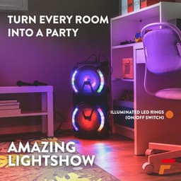 Party speaker Bluetooth - Fenton LIVE280 - 900 Watt - Partybox op accu - karaoke set met 2 microfoons — thumbnail 4