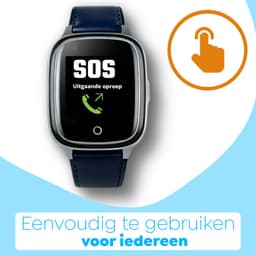 Wiesba WB34S - GPS Horloge Senior - Smartwatch voor Ouderen - Persoonlijke alarmen - alarm horloge ouderen - GPS Horloge Alzheimer - Valdetectie - Personenalarmering met SOS knop Alarmknop - Blauw — thumbnail 2