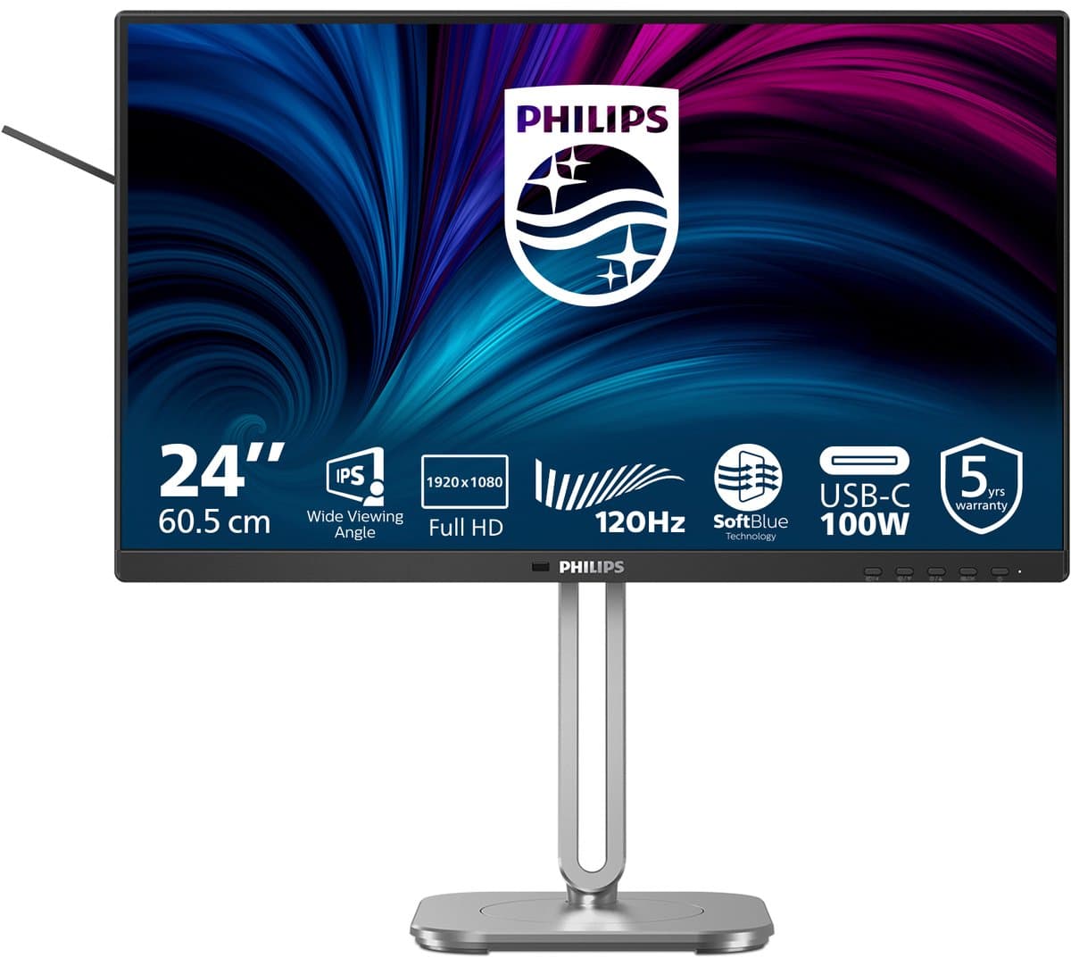 Philips 4000 series 24B2U4301/00 computer monitor 60,5 cm (23.8) 1920 x 1080 Pixels Full HD LCD Grijs — afbeelding 1
