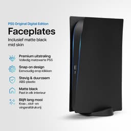 Playstation 5 Faceplates Digital Edition (niet geschikt voor PS5 Slim & PS5 Pro) - Inclusief Mid Skin - Accessoires - Faceplate - Cover - Plate - Skin - Zwart — thumbnail 2