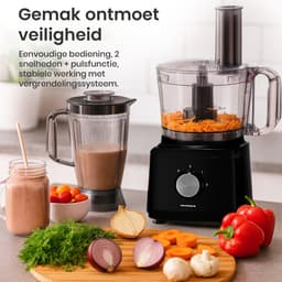 Heinner Foodprocessor met 1.2 liter Mengkom en 1.8 liter Blender - 750W - Keukenmachine Zwart — thumbnail 4