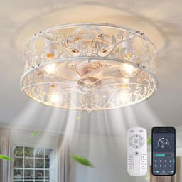 Equivera Plafonniere met Ventilator - Plafondventilator - Met Afstandsbediening - Wit - Plafondventilator Slaapkamer - 4 Lichten - Plafonniere — thumbnail 1