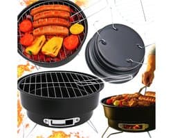 Draagbare Koolgrill 26cm - Opvouwbaar & Compact voor Tuin & Camping