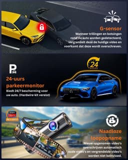 mavoa® Dashcam - Dashcam Voor Auto - Dashcam Voor En Achter - Zwart — thumbnail 2