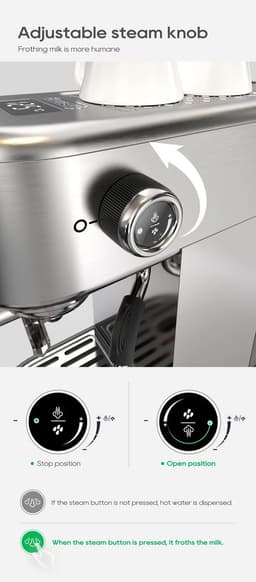 Benelux Select Espressomachine – Espresso Machine – Espresso Apparaat – Pre-infusie – 1,3L tank - 4.2kg - 29 x 22 x 31 cm — thumbnail 4