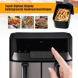 Thuys – Dubbele Airfryer – Heteluchtfriteuse – 9 L – 35 x 39 x 31cm – Zwart — thumbnail 3