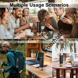 HOB Draagbaar Koffiezetapparaat voor onderweg- Draadloos - Mobiel gebruik - Voor in de Auto - Oplaadbaar - 20 Bar - 3-in-1 Capsules & Gemalen Koffie - USB — thumbnail 5