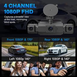 4-kanaals rijrecorder 1080P HD rijrecorder G-sensor voor- en achtercamera WIFI — thumbnail 3