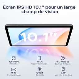 DOOGEE Tab A9 Pro -Tablet-Android 15- 10,1 inch HD IPS -24GB ROM+128GB ROM（2TB TF）-BT5.0-6580mAh/18W-Dubbele luidsprekers-Face ID-5G Wi-Fi-A GPS-GPS-Grijs — thumbnail 3