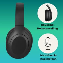 WiseQ ANC Koptelefoon Kinderen – Draadloze Koptelefoon Kind – Active Noise Cancelling – 35u Bluetooth – Hufterproof met Microfoon – Zwart — thumbnail 5