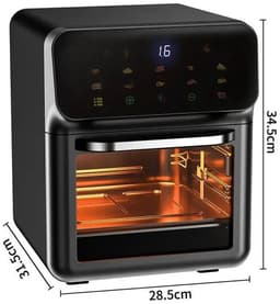 Ohana DT - Airfryer XXL - Airfryer Oven - Air Fryer - 12L - 1350W - 29x32x35 - Tot 5 Personen - RVS Behuizing - Multifunctioneel — thumbnail 4