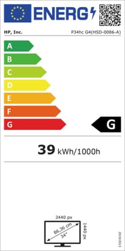 Monitor HP 21Y56AA#ABB LFC 34" LED 50 - 60 Hz 34" — thumbnail 3