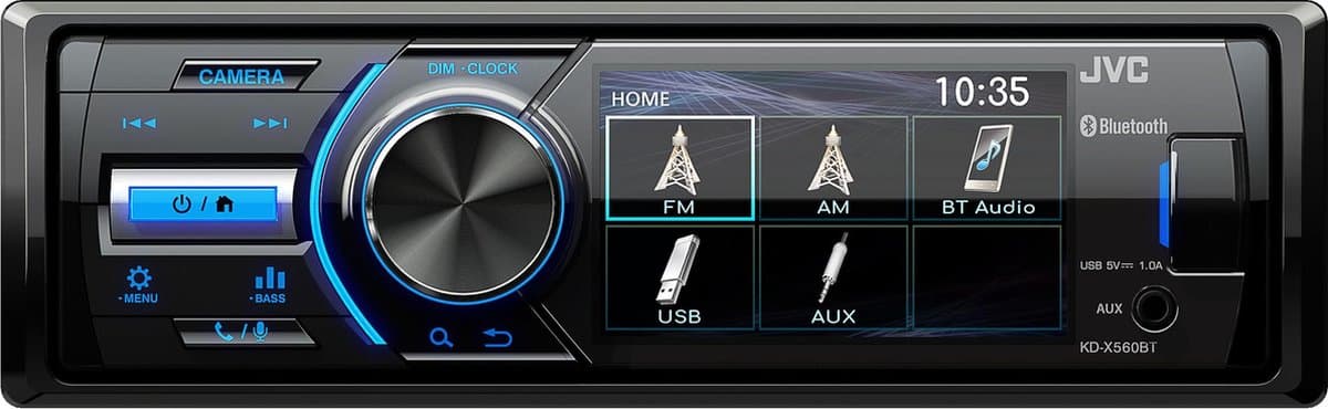 JVC KD-X561DBT -1DIN Mechless DAB+ autoradio met 3" kleurenscherm — afbeelding 1