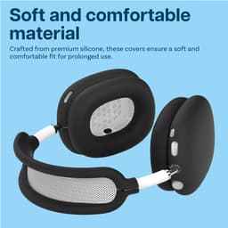 Siliconen Hoes voor AirPods Max Hooftelefoons van MMOBIEL – Siliconen Oorkussens Beschermhoes, Oorschelp Beschermhoes, Hoofdband Beschermhoes – Anti-Kras Zachte Siliconen Beschermer – Zwart — thumbnail 4