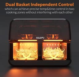 Eszenzics™ Dubbele Airfryer XL - Heteluchtfriteuse 8L - Schudfunctie - 1700W - Vaatmachinebestendig - 8 Presets - Tegelijk klaar functie — thumbnail 5