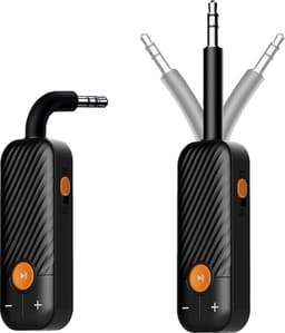 Provium Bluetooth 5.2 audio transmitter en receiver - o.a. voor verbinden airpods, koptelefoon - 3.5mm jack AUX - 20 uur batterij - speaker - bluetooth zender en ontvanger - auto draadloos - zwart — thumbnail 2