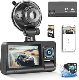 1080p Dashcam met 3 lenzen, 5 inch scherm, Wifi, Nachtzicht en Parkeerbewaking — thumbnail 1