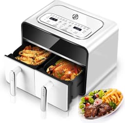 Equivera Dubbele Airfryer - Dubbele Mand - Dual Cook - Heteluchtfriteuse - Verschillende Programma's - Dual Zone - Mega — thumbnail 1