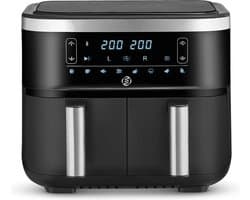 Equivera Dubbele Airfryer - Dubbele Mand - Dual Cook - Heteluchtfriteuse - Verschillende Programma's - Dual Zone - Mega