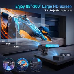 Android 11 - 390Ansi - Hy320 Projector - 4K Native - 1080P Dual Wifi6 - Bt5.0 Cinema - Outdoor Draagbare Projector Upgraded - Hy300 — thumbnail 4