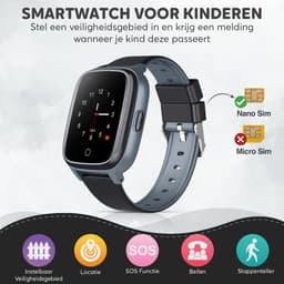 Rock&Rose 4G GPS Horloge Kind - Inclusief Simkaart - SOS Functie - Kinder Smartwatch - Kinderhorloge Meisje/Jongen Smartwatch - Smartwatch Kinderen - Zwart — thumbnail 3