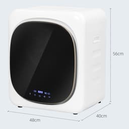 TEKROA® Luchtdroger - met timer en slim programma voor een lading van 4 kg - gemaakt van roestvrij staal en ABS - 48x40x56 cm - wit — thumbnail 5