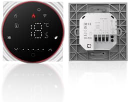 Thermostaat - Touchscreen bediening - WiFi-thermostaat - Slimme thermostaat met LED-display - Handmatig - Programmeerbaar - Inbouw wandontwerp - Zwart — thumbnail 1