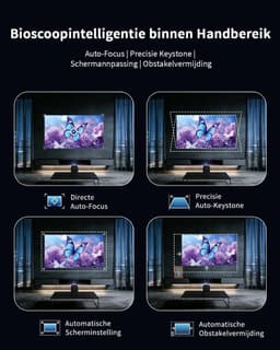Mini Beamer Full HD 1080p met Google TV en Netflix – 300 ISO Lumen – Autofocus – 4K Ondersteuning — thumbnail 5