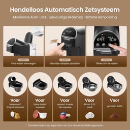 5-in-1 Koffiemachine voor Nespresso Original, Dolce Gusto, Lavazza A Modo Mio, ESE 44mm Pads & Gemalen Koffie, LED Touchscreen, Auto-Aanpassing, 20 Bar, Compact voor Thuis en Kantoor — thumbnail 5