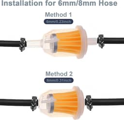 SnelShoppen - Universele Inline Brandstoffilter 6mm 8mm 1/4" 5/16" Vervangingsfilter voor Grasmaaier, Motorfiets, ATV, Go-Kart, Tuin, Tractors, Genera — thumbnail 3