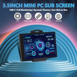 SnelShoppen - 3.5 Inch IPS Computer Temperatuur Monitor, PC Sensor Paneel Display, CPU RAM HDD Gegevensmonitor, Netwerksnelheid, Weersvoorspelling, Aa — thumbnail 2