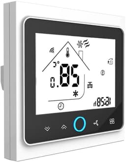Slimme Thermostaat - Kamerthermostaat Verwarming Koeling - Comfort Thuis Creëren - 05 Graden Nauwkeurigheid - 86x86mm - Zwart Wit — thumbnail 1