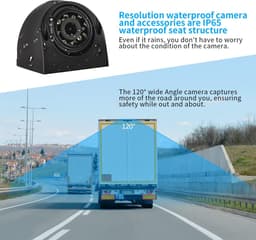 SnelShoppen - 4CH Dashcam Set met 7 Inch Monitor, 1080P Waterproof Camera's voor Truck, Bus en Voertuigen, GPS, Nachtzicht, G-Sensor, Voor en Achter B — thumbnail 2